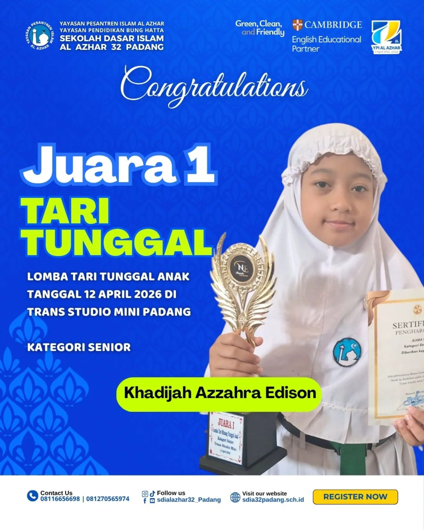 Juara 1 Tari Tunggal Kategori Senior