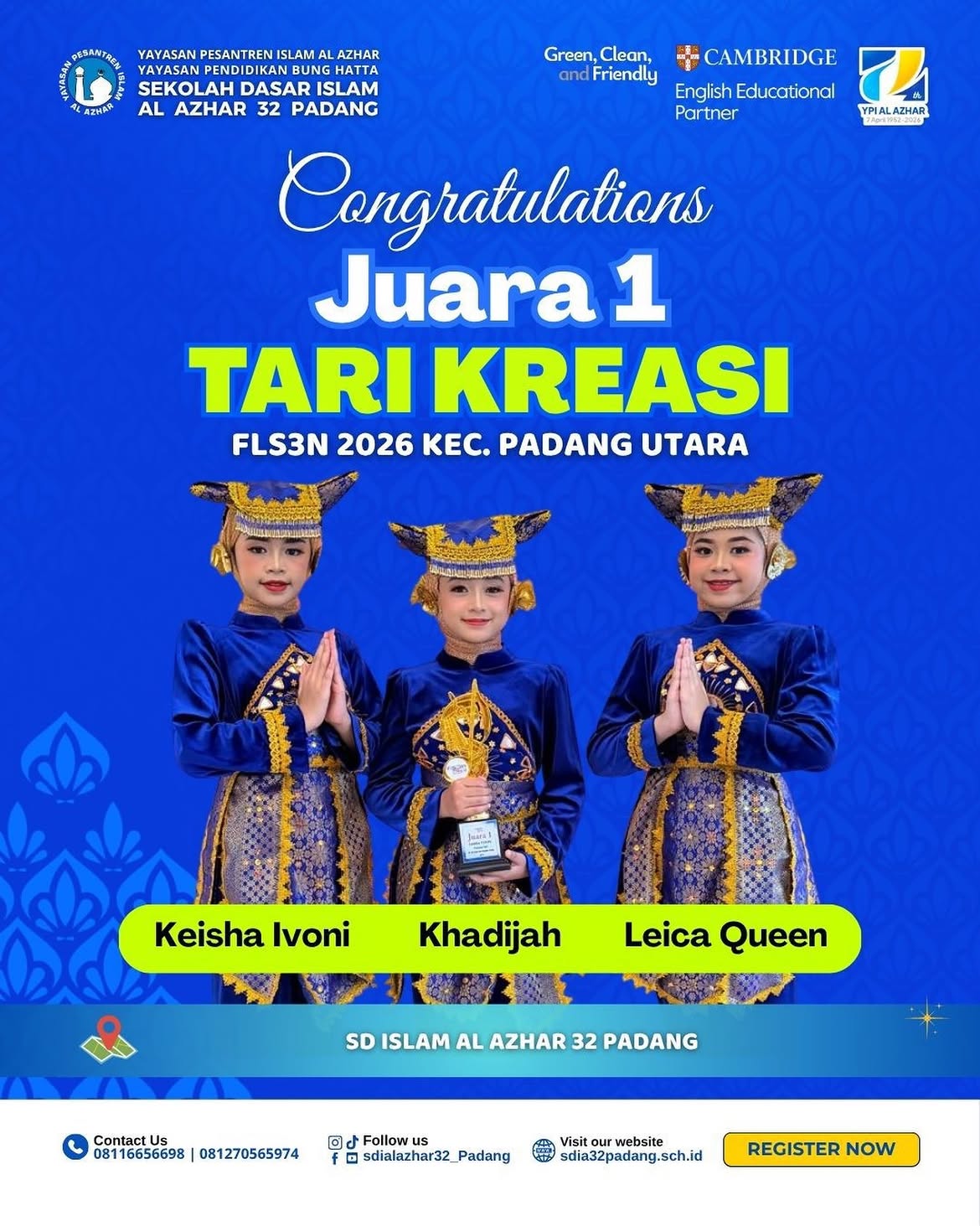 Juara 1 Tari Lomba FLS3N tingkat Kec. Padang Utara